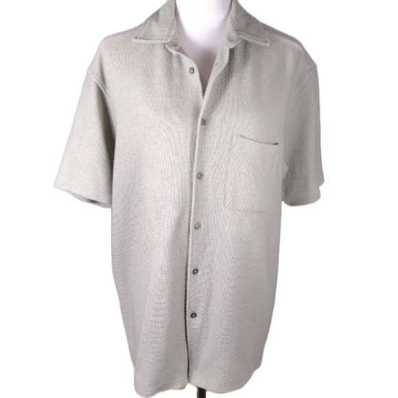 💸$10 Slates a Dockers Brand Mens Light Sage Button Up Top Size Large - Picture 1 of 4